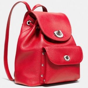 Coach Mini Turnlock Rucksack - Red